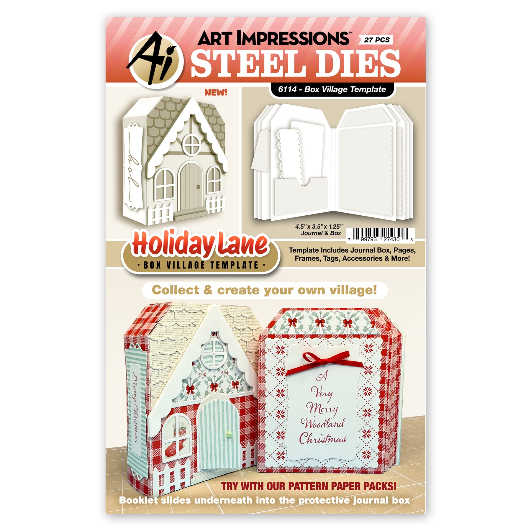 Art Impressions Box Village Template Dies 6114
