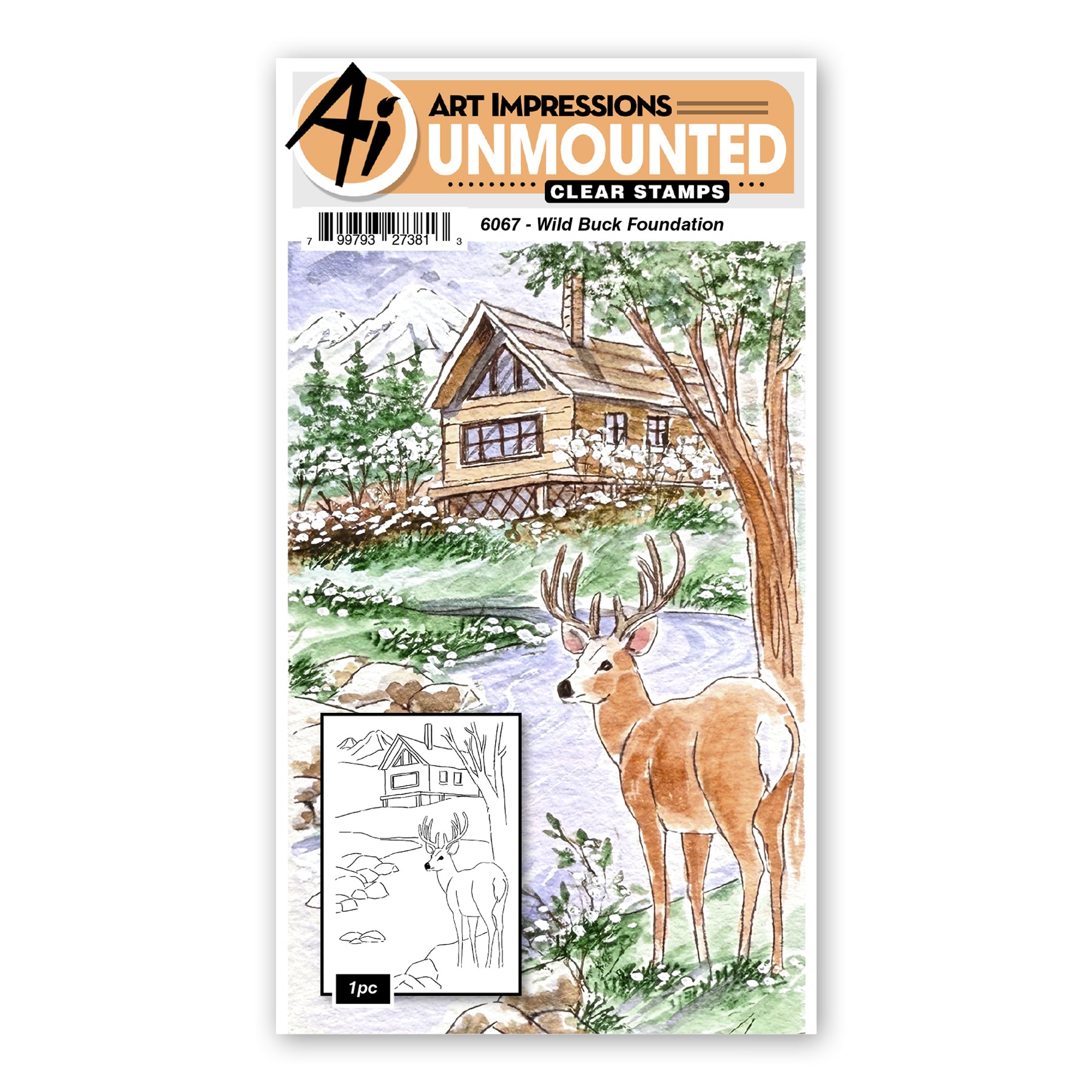 Art Impressions Wild Buck Foundation Stamp 6067