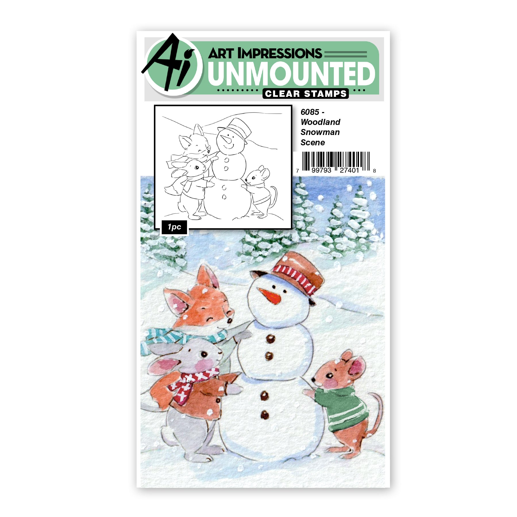 Art Impressions Woodland Snowman Scene 6085