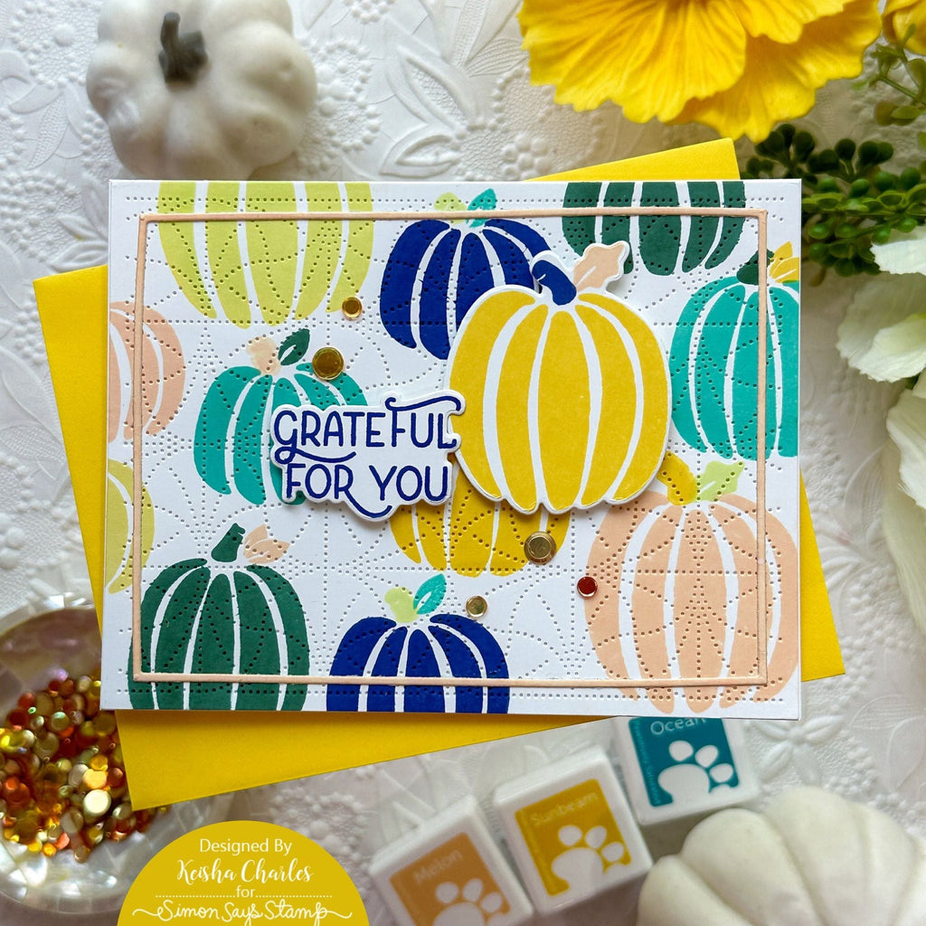 Simon Says Stamp Wafer Dies Artsy Pumpkins sssd112904c Stamptember Thanksgiving Card