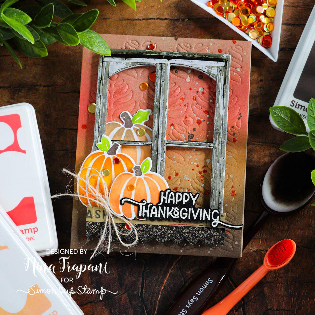 Simon Says Stamp Wafer Dies Artsy Pumpkins sssd112904c Stamptember Thanksgiving Card | color-code:ALT03