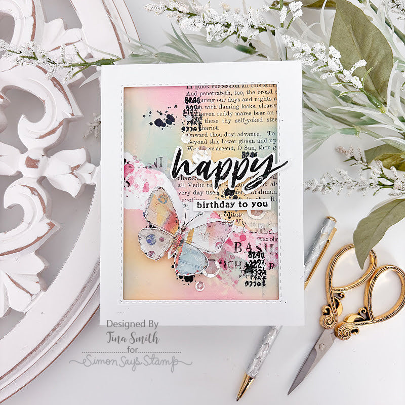 Simon Says Stamps Dies and Stencils A Little Artsy set1214la Birthday Card
