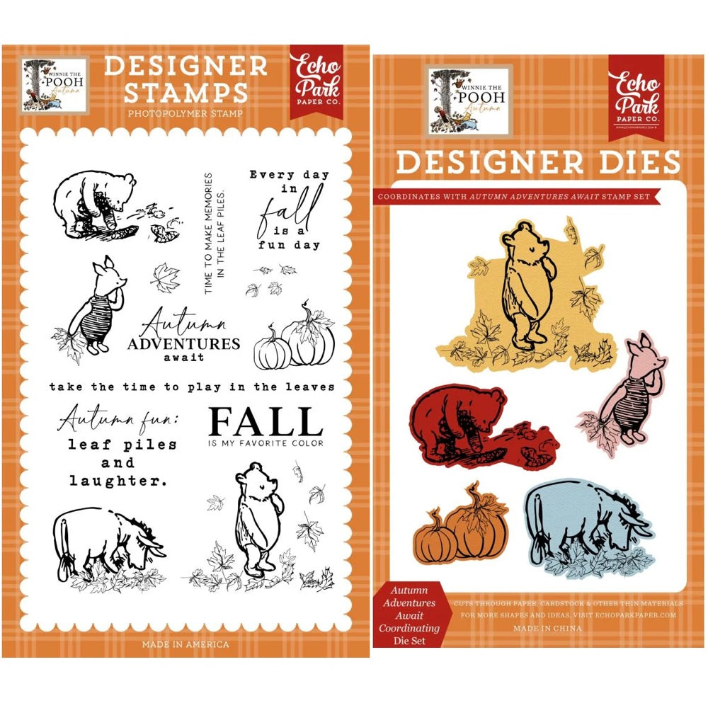 Echo Park Autumn Adventures Await Clear Stamps And Dies Bundle