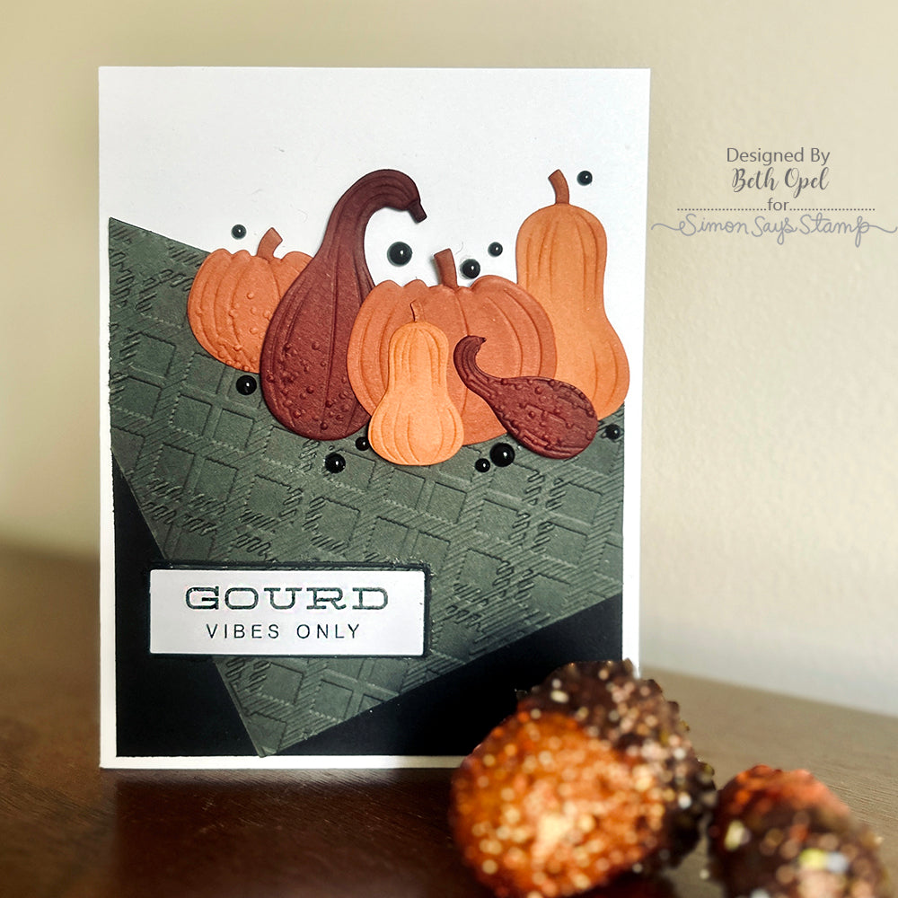 Simon Says Stamp Embossing Folder Autumn Gourds sf465 Stamptember Fall Card