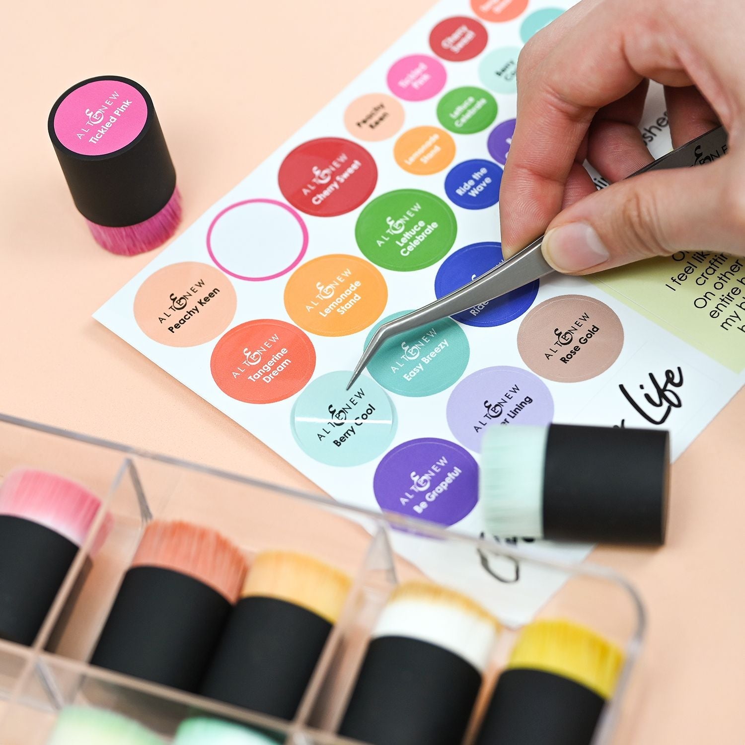 Altenew Small and Mini Blending Brushes Label Set 2023 Amy Tangerine Collection alt7983 stickers