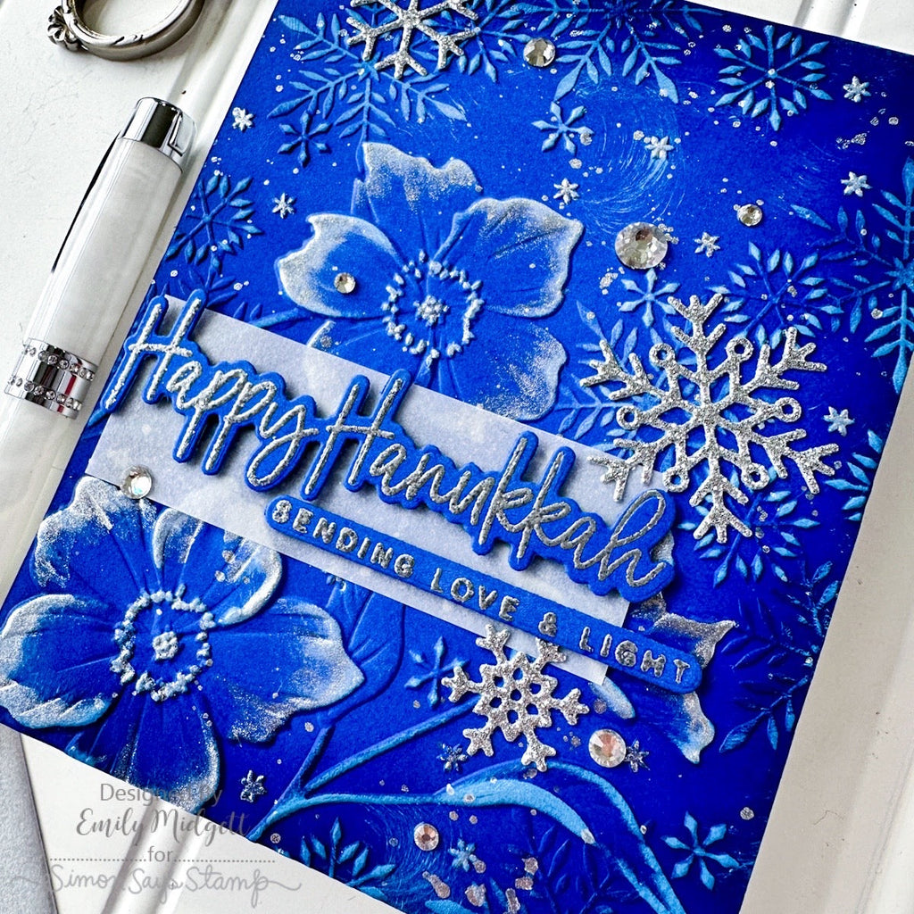 Simon Says Stamps and Dies Big Hanukkah Words set888bh DieCember Hanukkah Card | color-code:ALT01