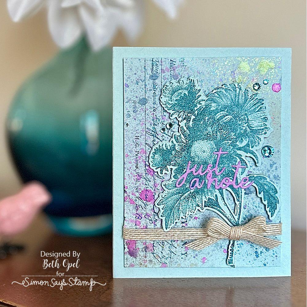 Simon Says Stamp Flower Shop Wafer Dies sss401 Sunny Vibes Just a Note Card