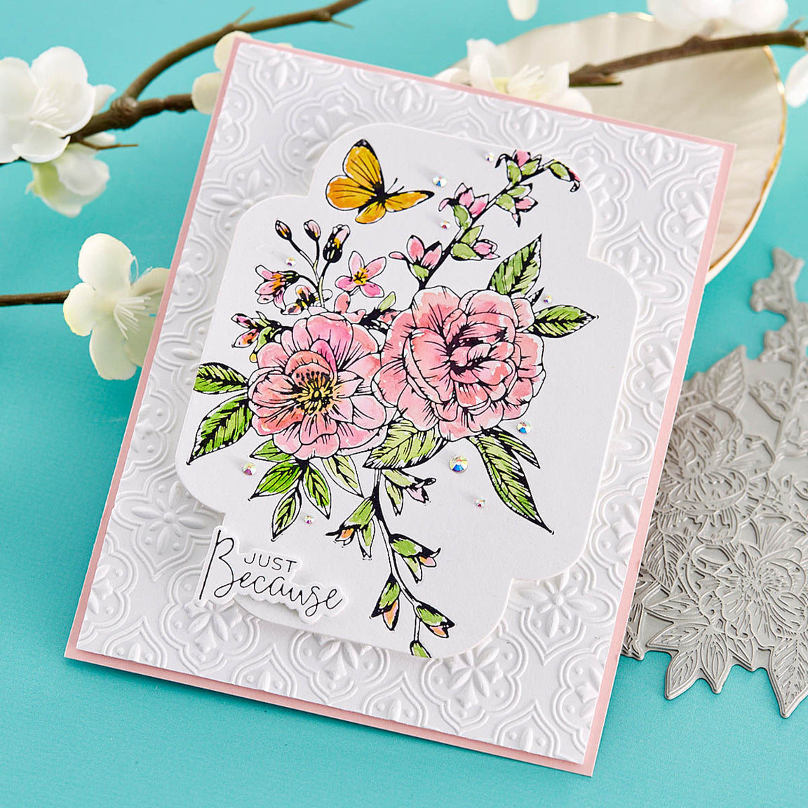 BPC-002 Spellbinders BetterPress Cotton Card Panels A2 Porcelain 25 Pack Flowers