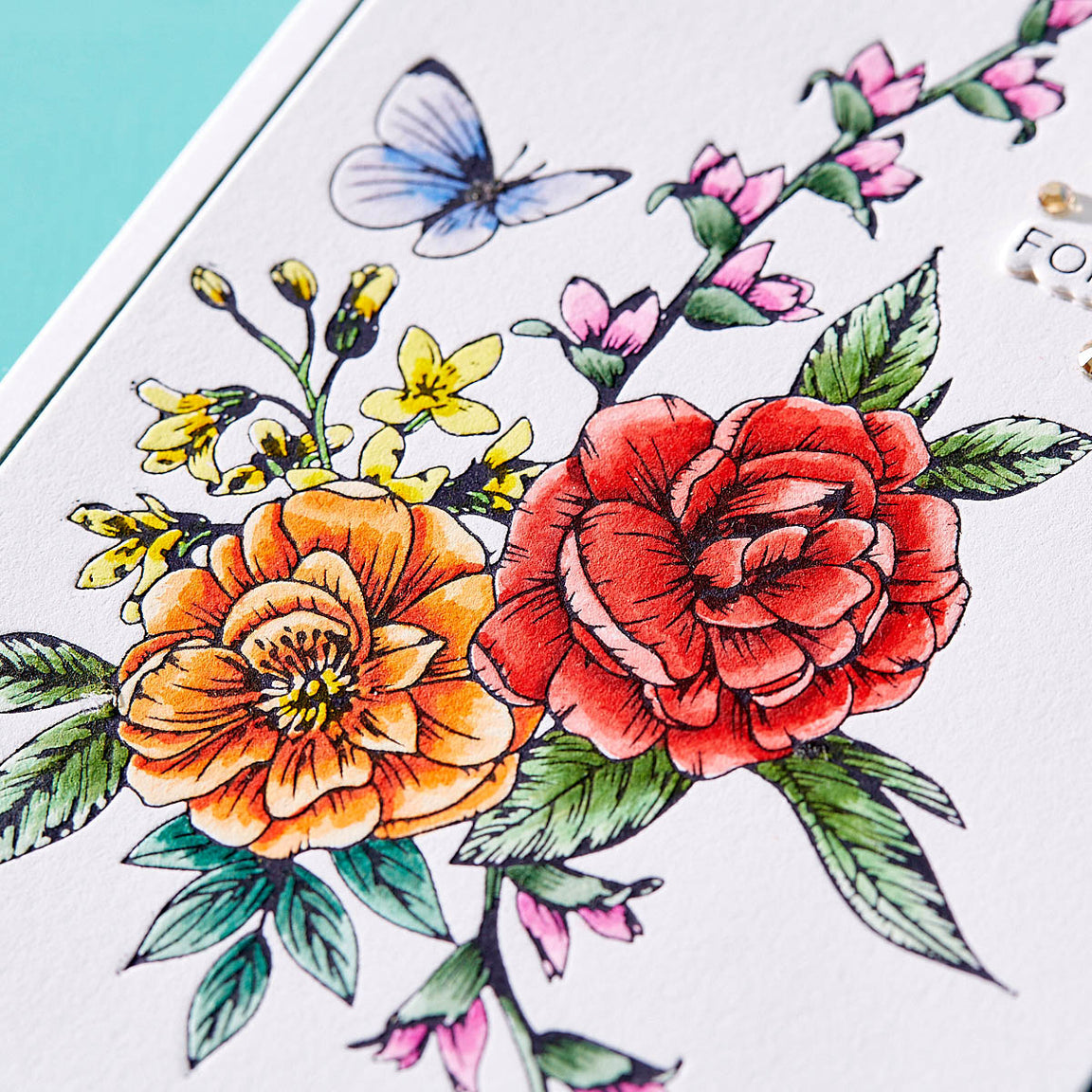 BP-015 Spellbinders Butterfly Bouquet Press Plate Floral