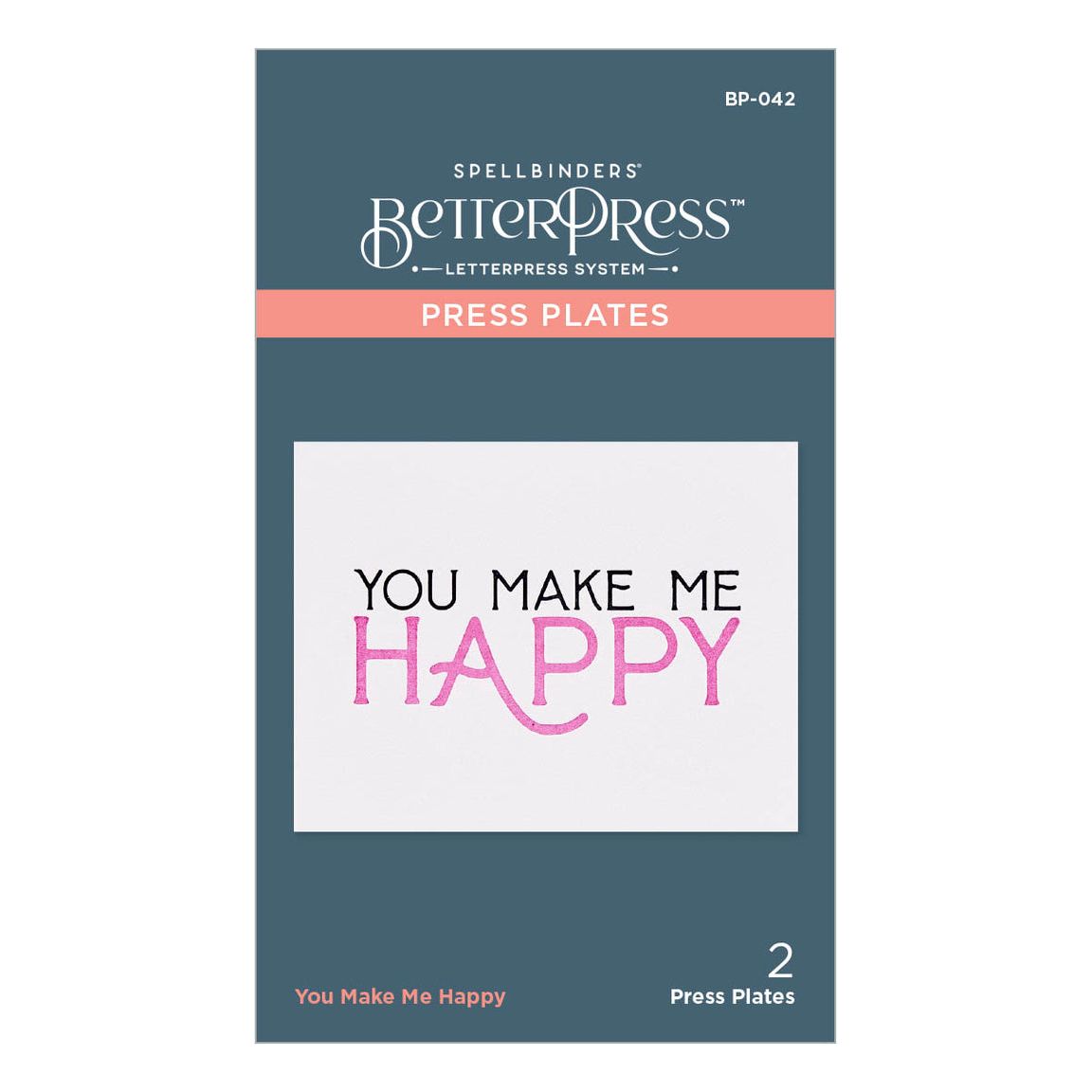 BP-042 Spellbinders You Make Me Happy Press Plate Happy