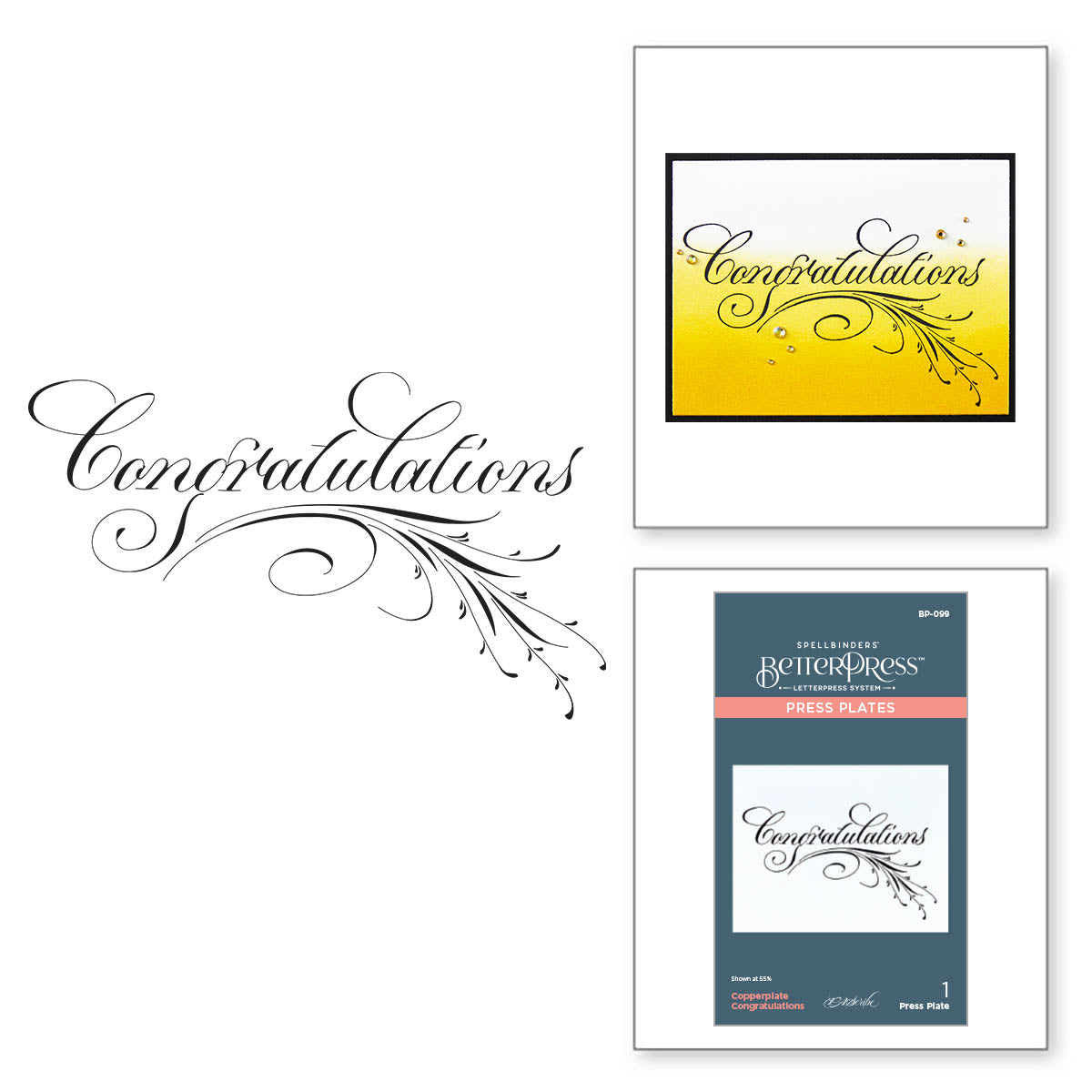 bp-099 Copperplate Congratulations Press Plate product image