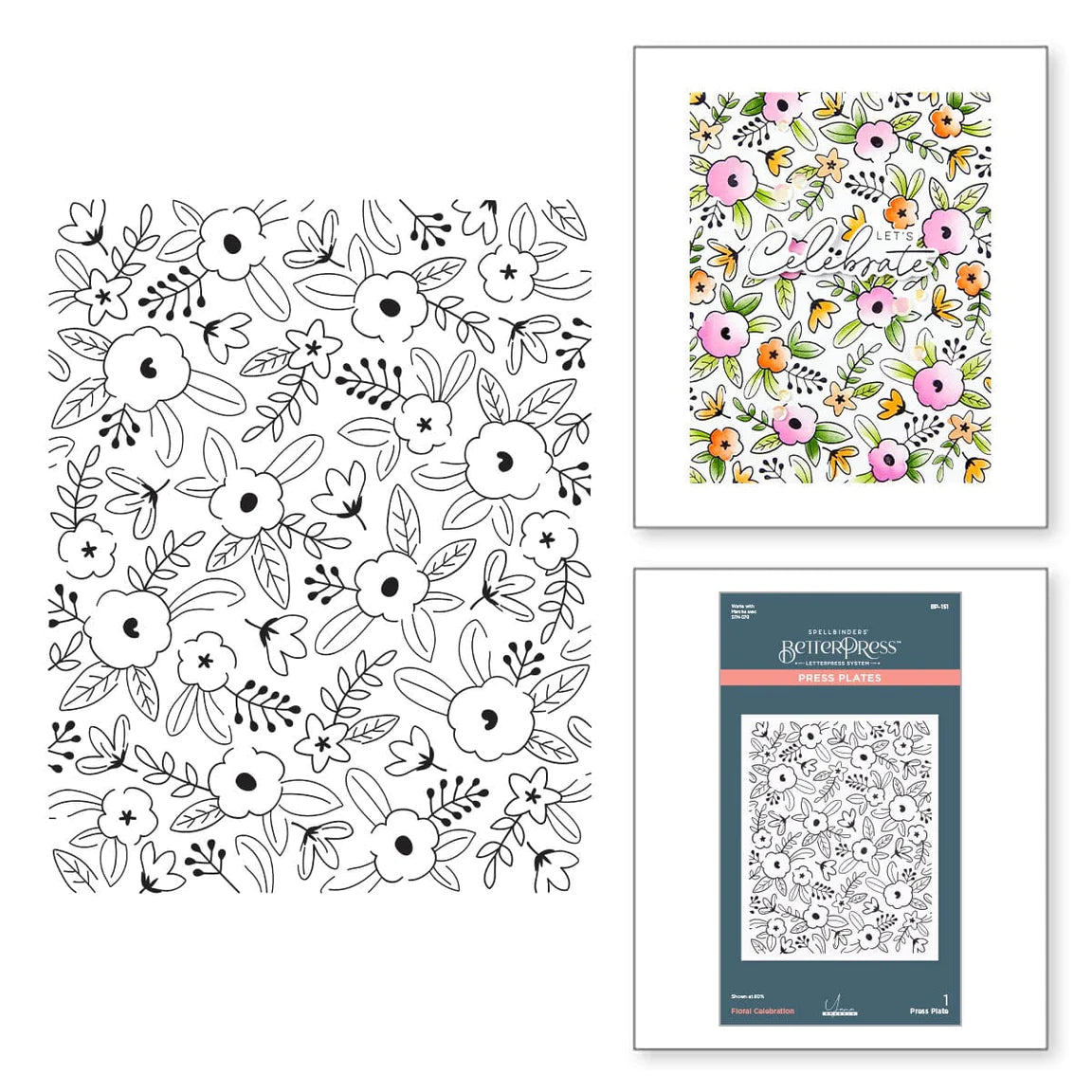Spellbinders Floral Celebration Press Plate bp-151 product image