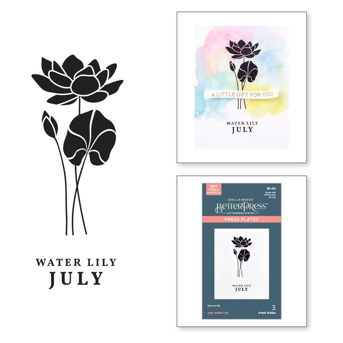 Spellbinders July Water Lily Press Plates bp-251