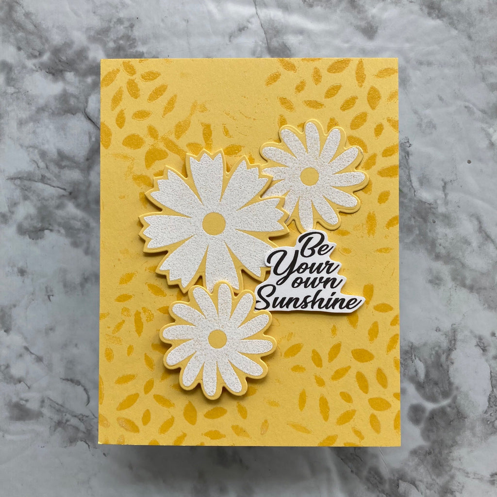 Brutus Monroe Little Leaves 4x4 Stencil bru4485 sunshine card
