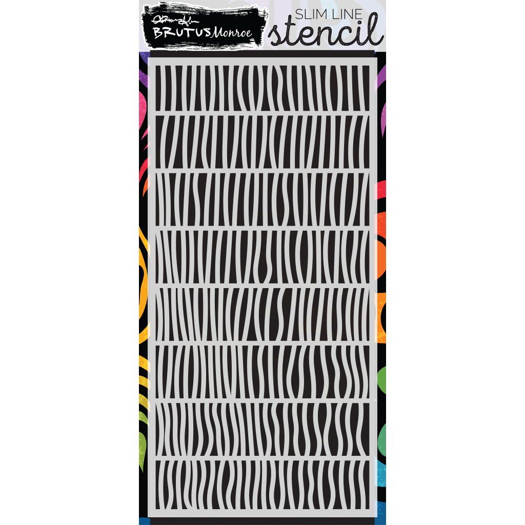 Brutus Monroe Lots of Lines Slimline Stencil bru6236
