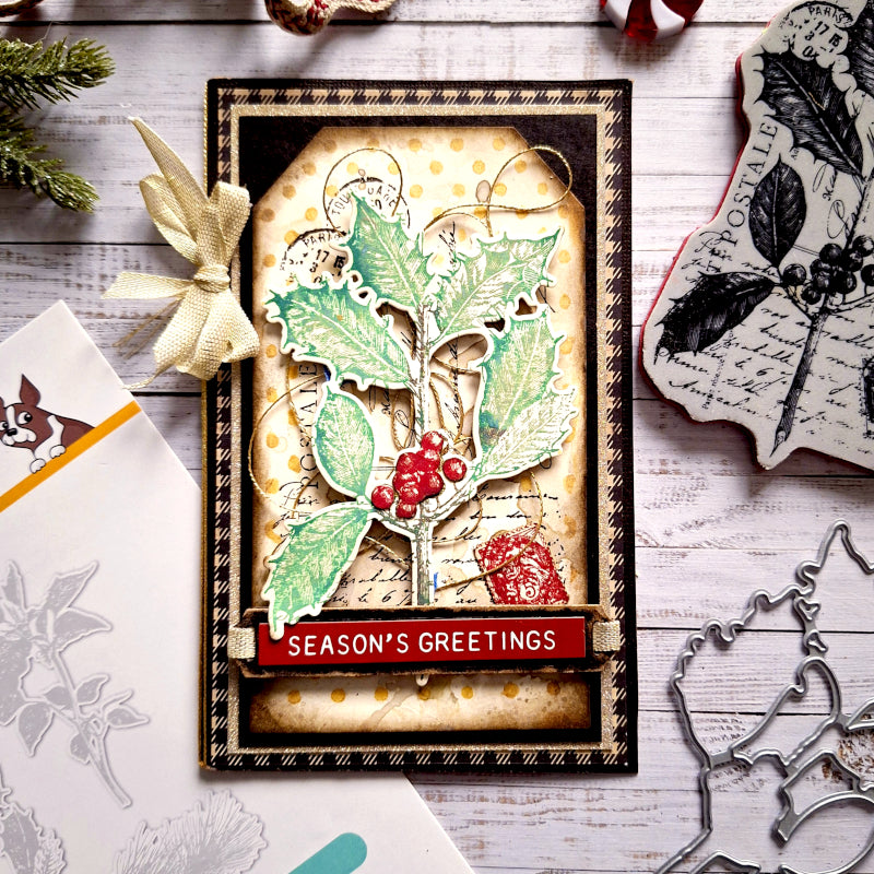 Simon Says Stamp Festive Collage Wafer Dies 459sss Christmas Card