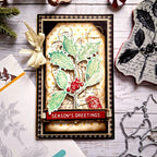Tim Holtz Festive Collage Stamps with Simon Says Stamp Dies Bundle setfc25 Christmas Card