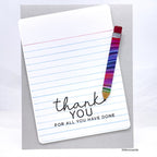 Simon Says Stamp Pencil Embossing Folder and Cutting Die Back to School sfd515 Moments in Time Thank You Card