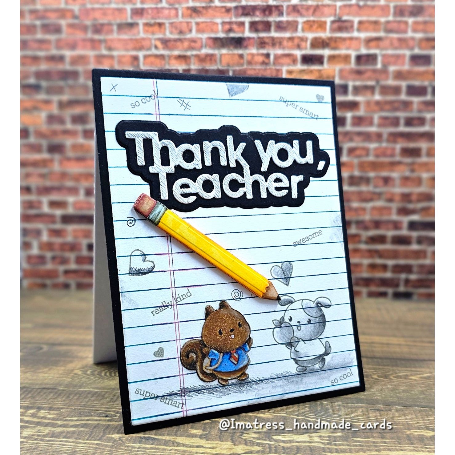 Simon Says Stamp Pencil Embossing Folder and Cutting Die Back to School sfd515 Moments in Time Teacher Card