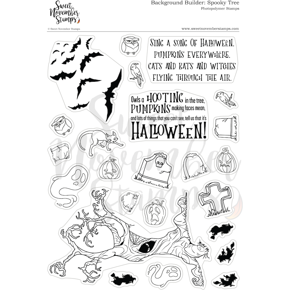 Sweet November Stamps Spooky Tree Clear Stamp Set snssthw23