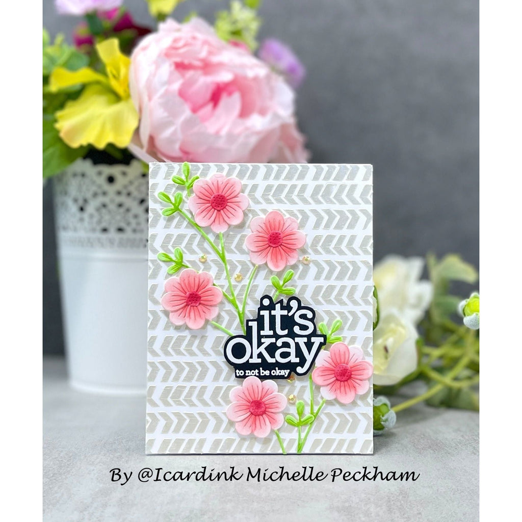 CZ Design Stamps Dies and Sentiment Strips Bad Day Good Vibes set807bd Sunny Vibes Encouragement Card