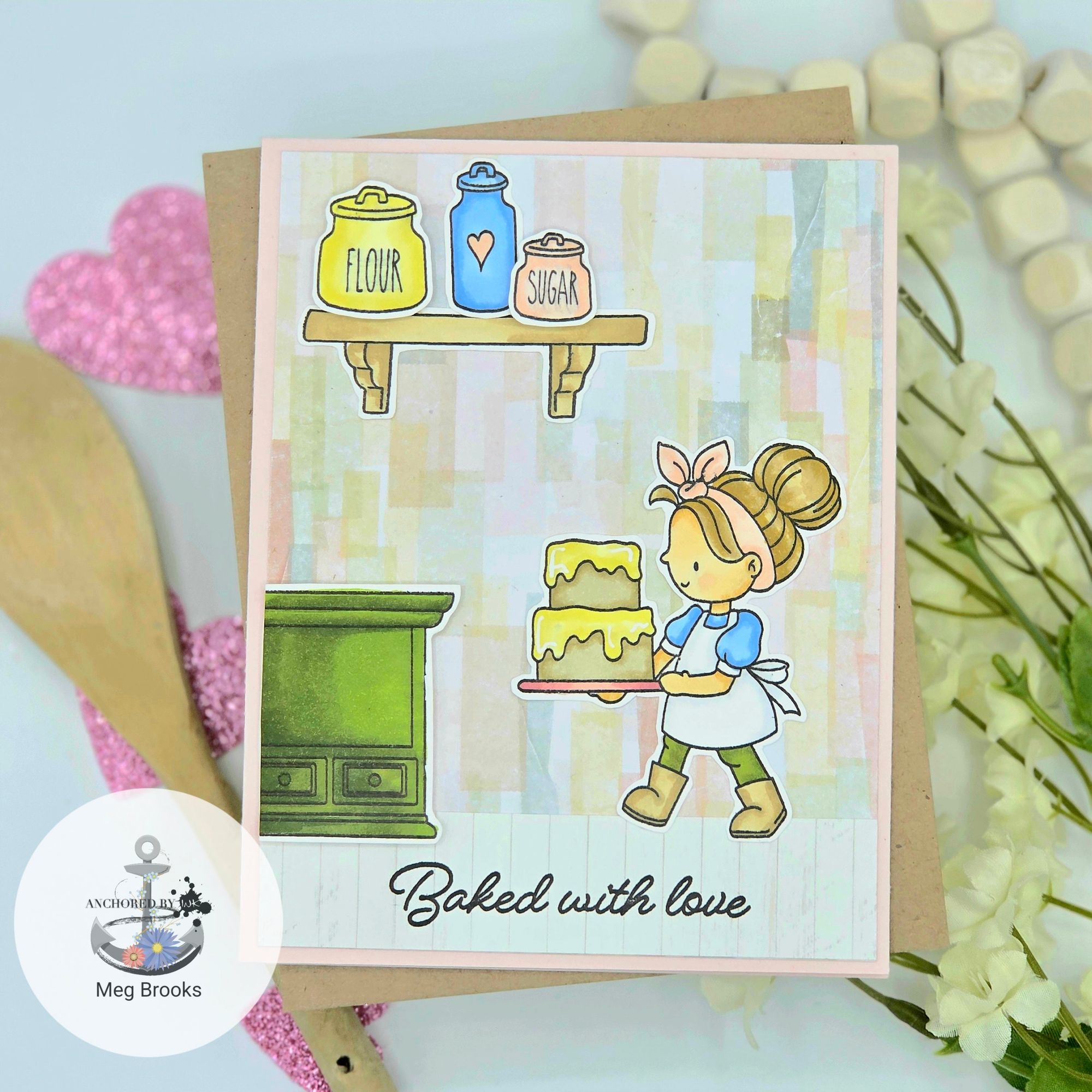 Simon Says Stamp Baked with Love Wafer Dies 1396sdc STAMPtember Love Card