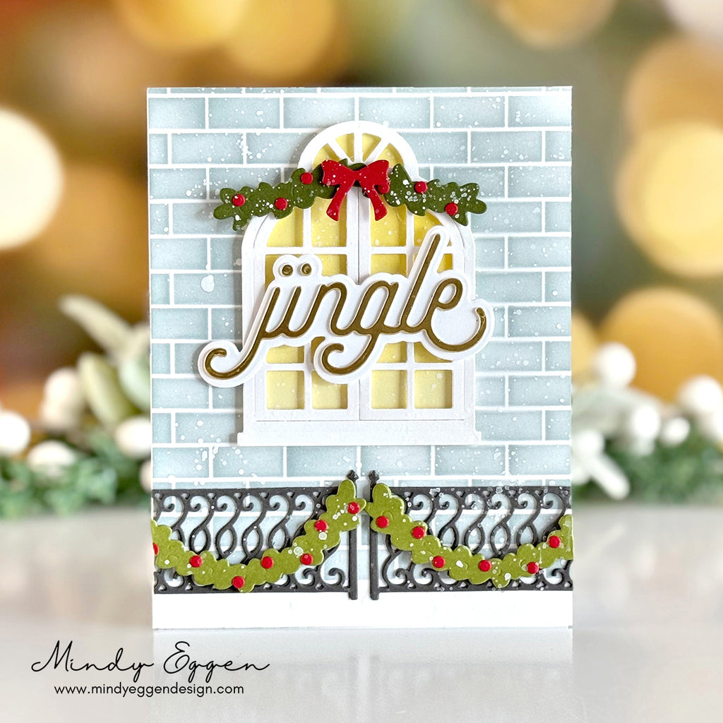 Simon Says Stamp Balcony Windows Wafer Dies 1477sd And Everything Nice Christmas Card | color-code:ALT02