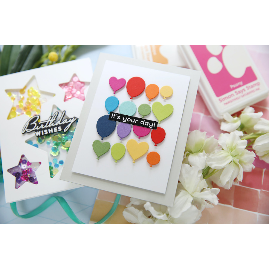Simon Says Stamp Balloon Assortment Wafer Dies s846 Out Of This World Birthday Card | color-code:ALT03