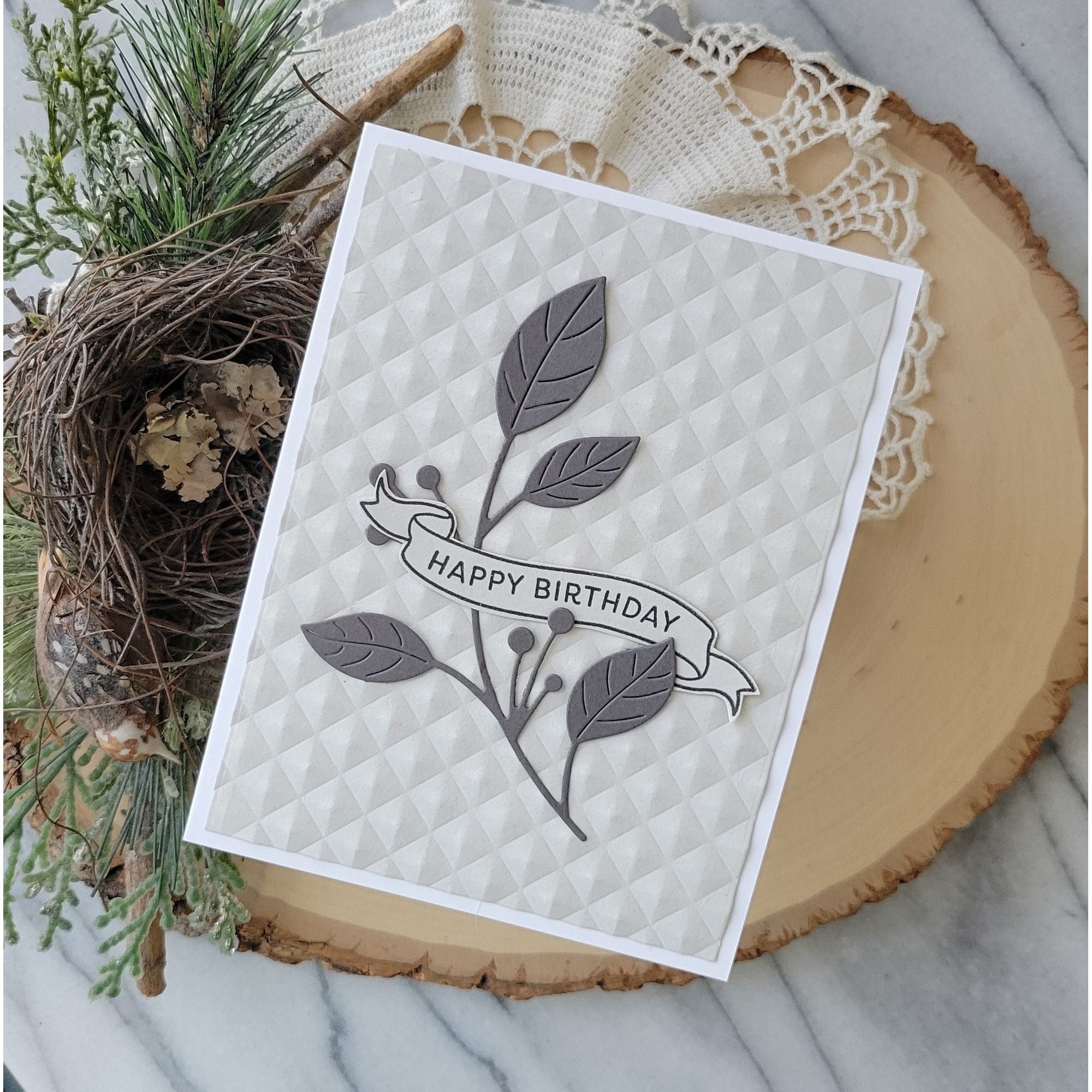 Simon Says Stamp Banner Greetings Wafer Dies 1301sdc Moments in Time Birthday Card | color-code:ALT03