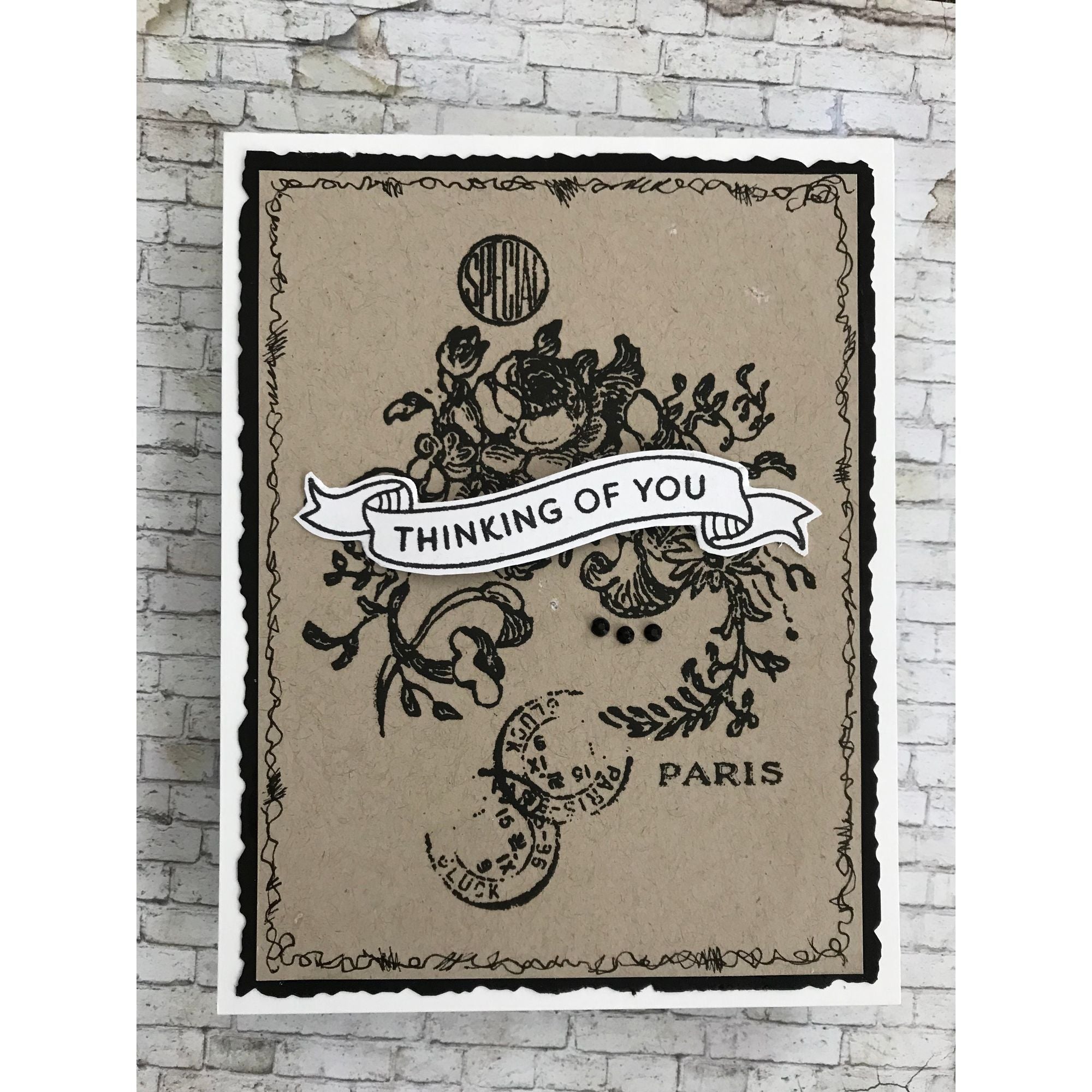 Simon Says Clear Stamps Banner Greetings 3189ssc Moments in Time Thinking of You Card