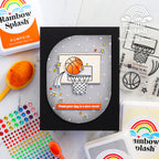 Rainbow Splash Wafer Dies Basketball rsd610c Birthday Card