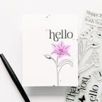Simon Says Stamp Stencil Basket of Blooms 1123stc Beautiful Moments Hello Card