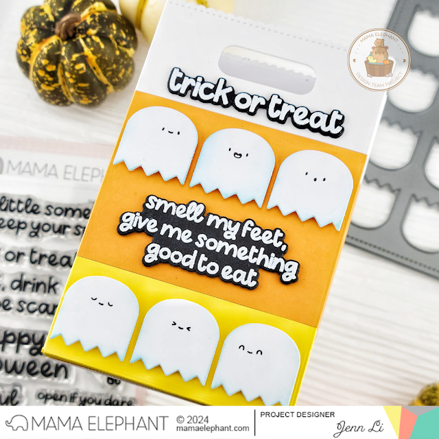 Mama Elephant Be Scary Clear Stamp and Die Set ghosts