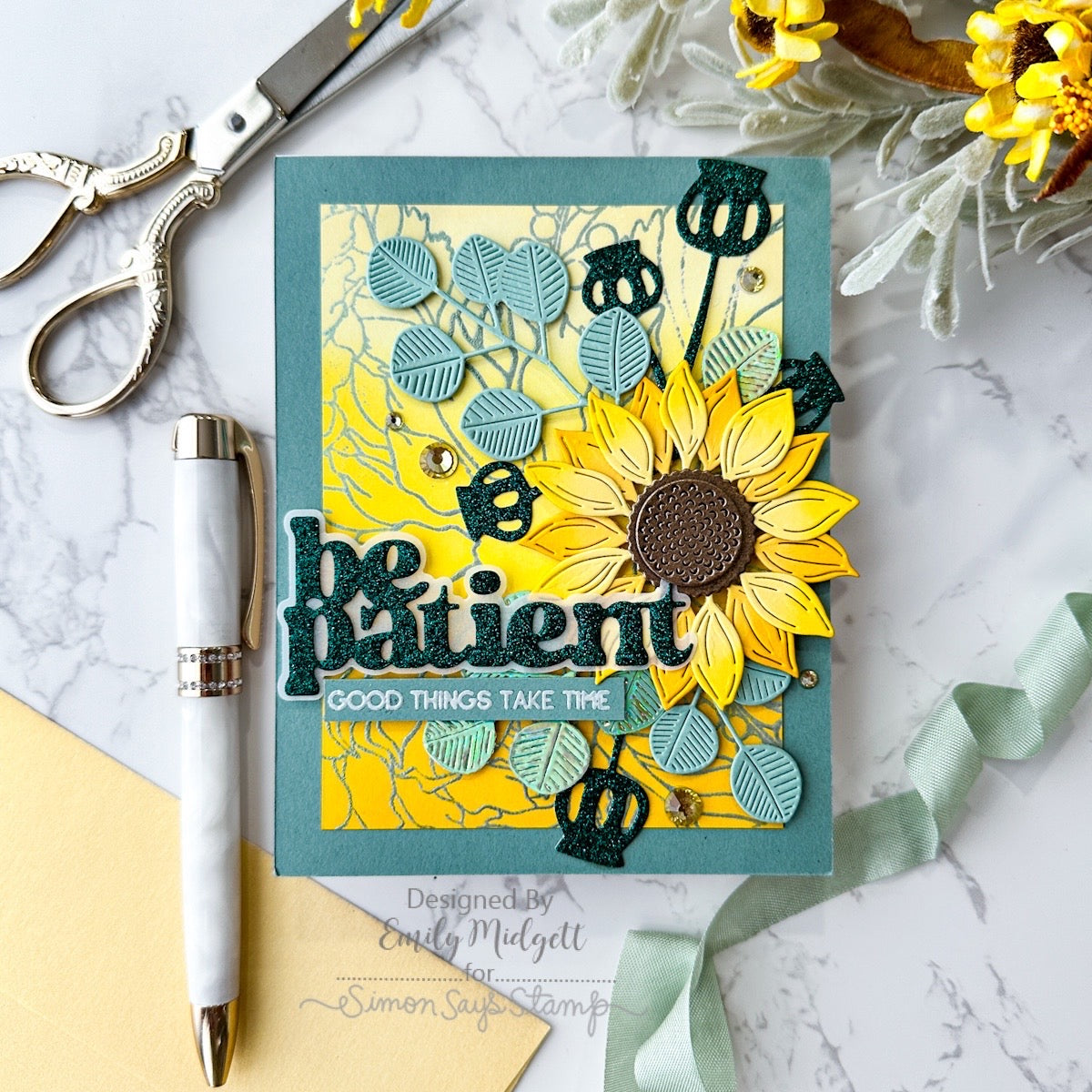 Simon Says Stamp Be Patient Wafer Dies 1307mdc STAMPtember Be Patient Card | color-code:ALT02
