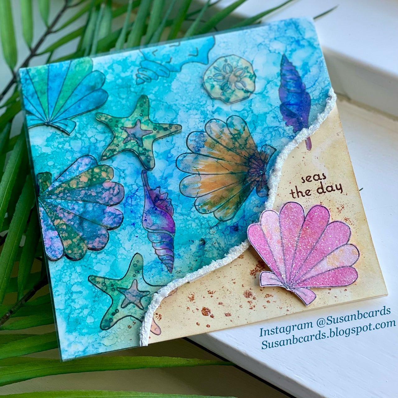 Simon Says Stamp Beachcombing Bundle set817bc Sunny Vibes Ocean Card