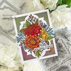 Honey Bee BEAUTIFUL BLOOMS Stencil Set hbsl-109 Autumn Floral Friendship Card | color-code:ALT02