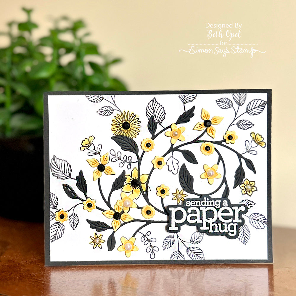Simon Says Stamp Stencils Beautiful Blooms Hugs 1024stc Sunny Vibes Sending Hugs Card
