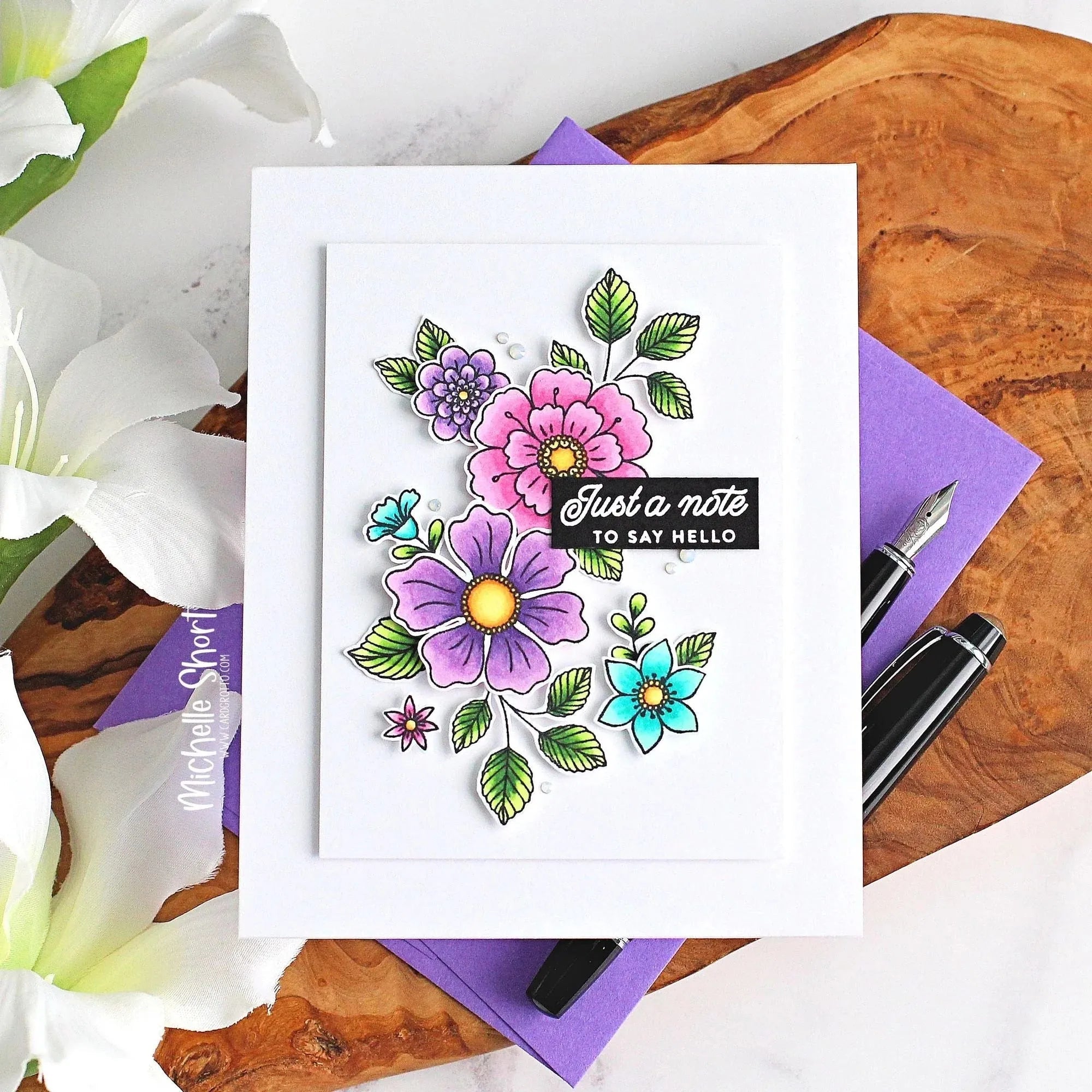 Simon Says Stamp Beautiful Blooms Wafer Dies 1147sdc Sweet Wishes Hello Card