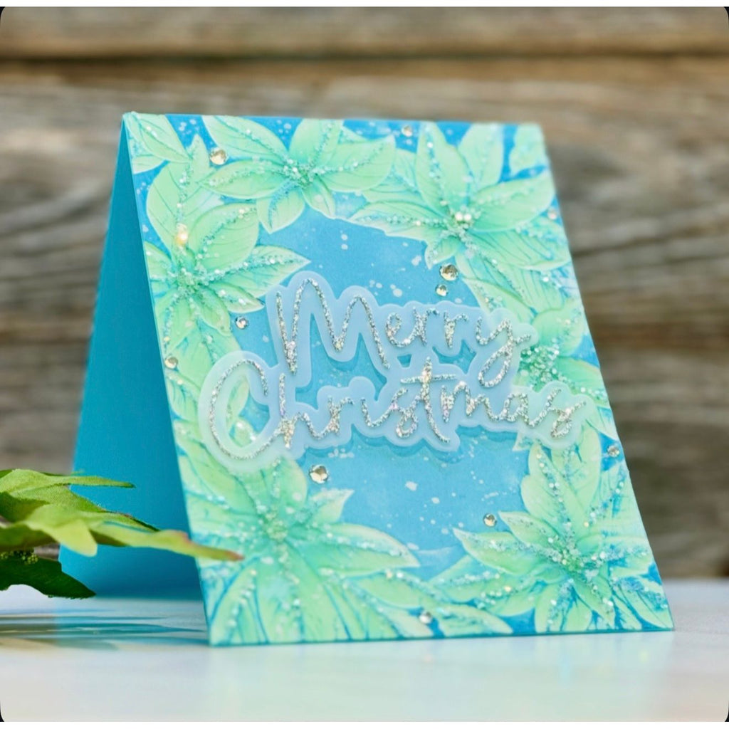 Simon Says Stamp Embossing Folder Beautiful Poinsettia Frame sf523 And Everything Nice Christmas Card