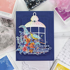 PinkFresh Studio Best Thing Clear Stamp Set 206123 Intricate Bird and Floral Encouragement Card | color-code:ALT01