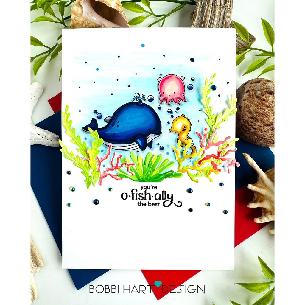 Simon Says Clear Stamp Best Fishes 1255ssc Thank You Card
