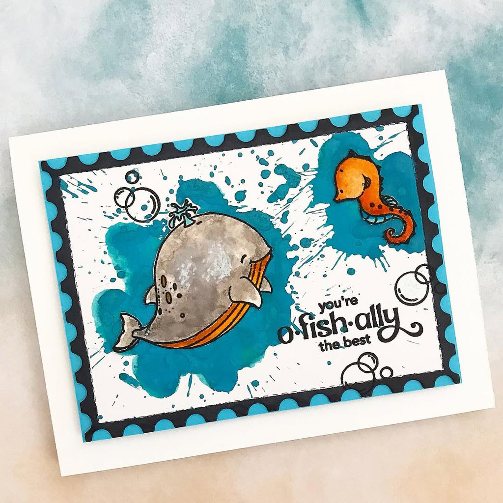 Simon Says Clear Stamp Best Fishes 1255ssc Thank You Card