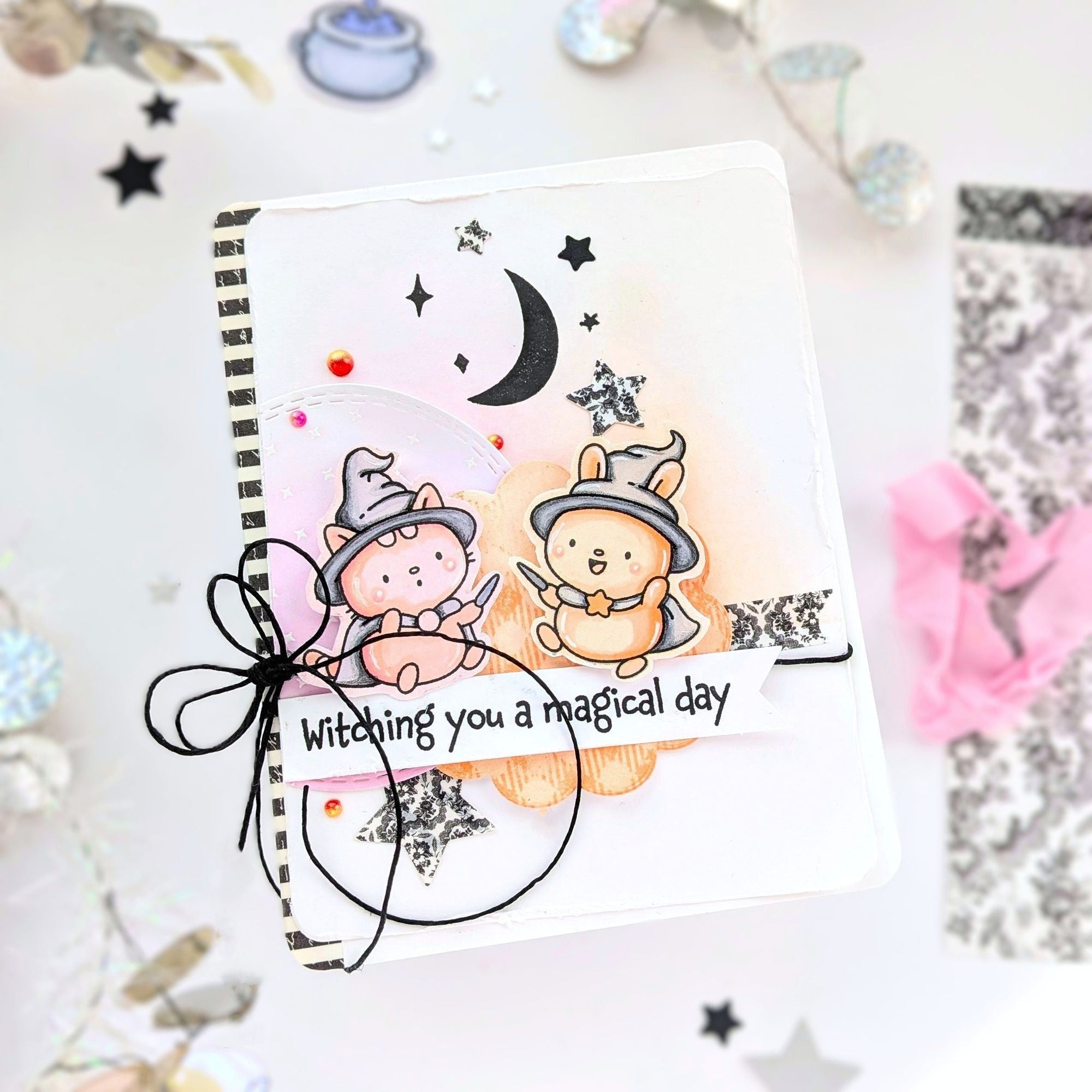 Simon Says Stamps and Dies Best Witches set1048bw STAMPtember Halloween Card