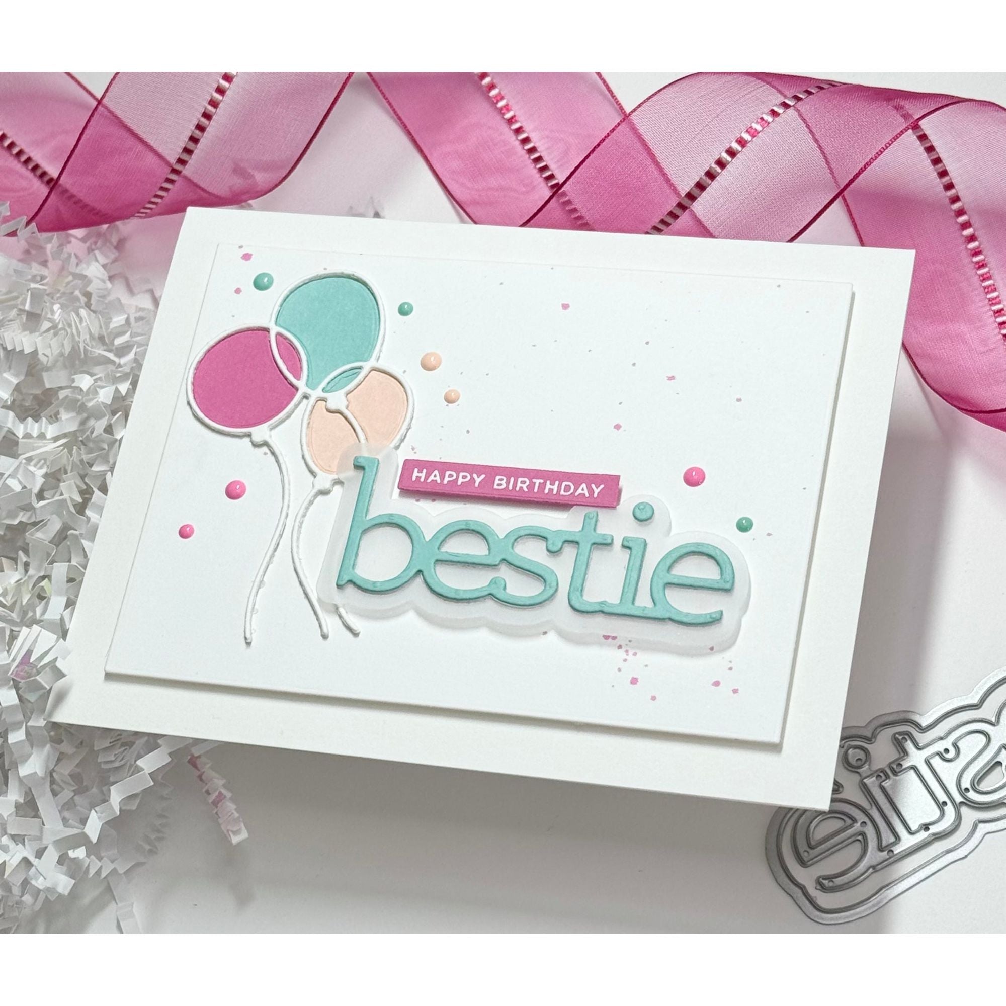 CZ Design Bestie Wafer Dies czd228 Sweetheart Friend Birthday Card