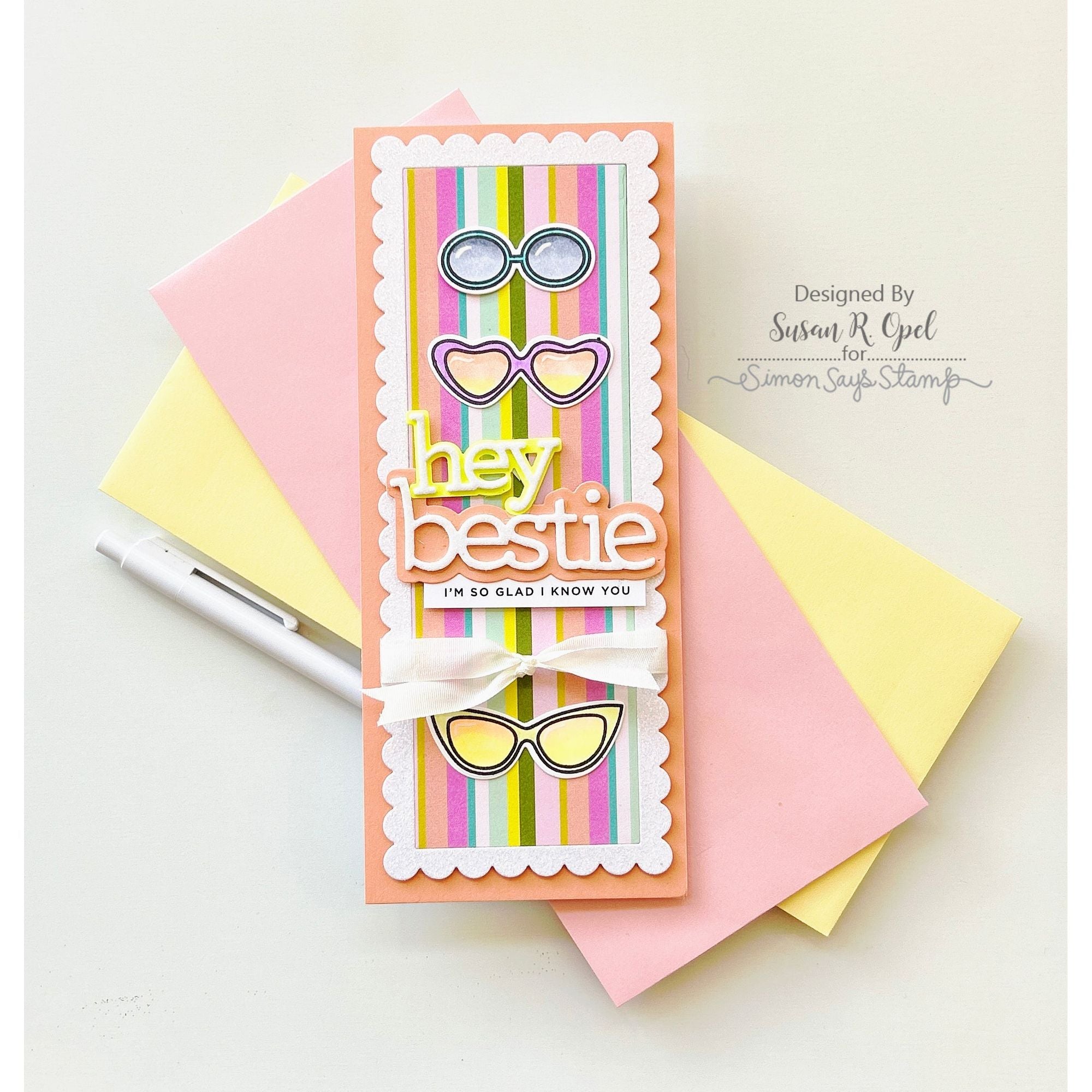 CZ Design Sentiment Strips Bestie czg055 Sweetheart Friend Card