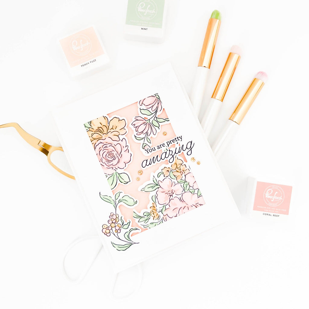 Pinkfresh Studio Clear With Gold Dust Gems pf154es You Are Amazing Card