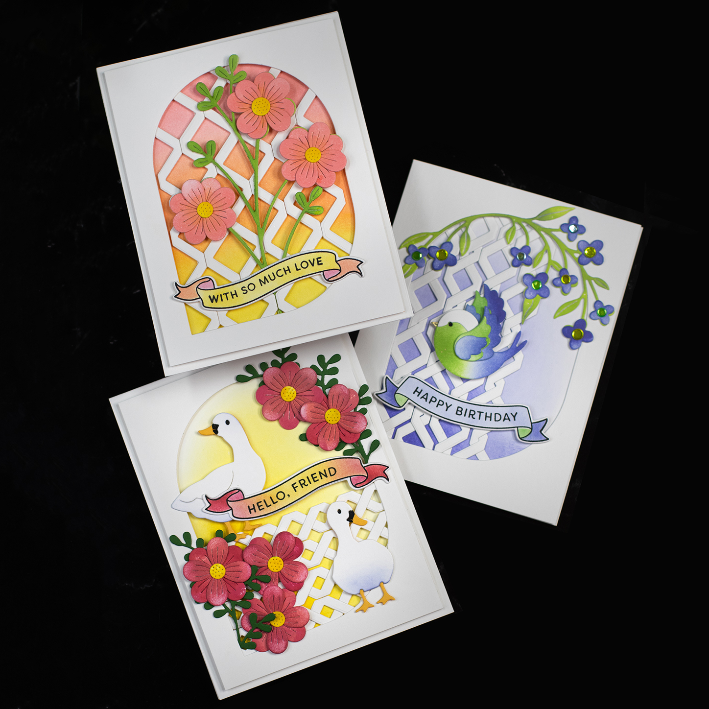 Simon Says Stamp Ribbon Quilt Wafer Dies 1313md Moments In Time Lattice Fence Cards | color-code:ALT15