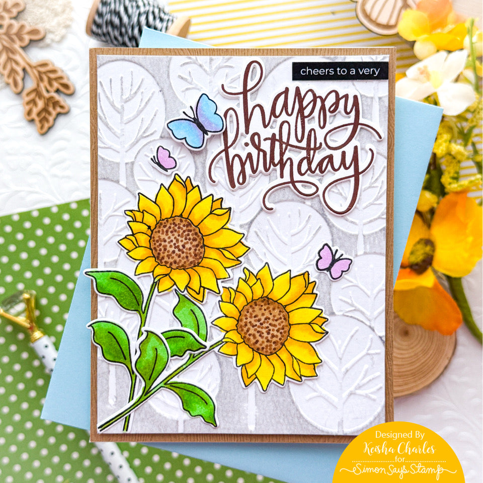 Simon Says Stamp Big Scripty Greetings Wafer Dies 1302sdc STAMPtember Birthday Card