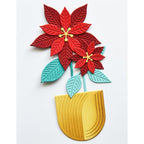 Birch Press Design Block Print Poinsettia Vase Dies 57691 contents inside package