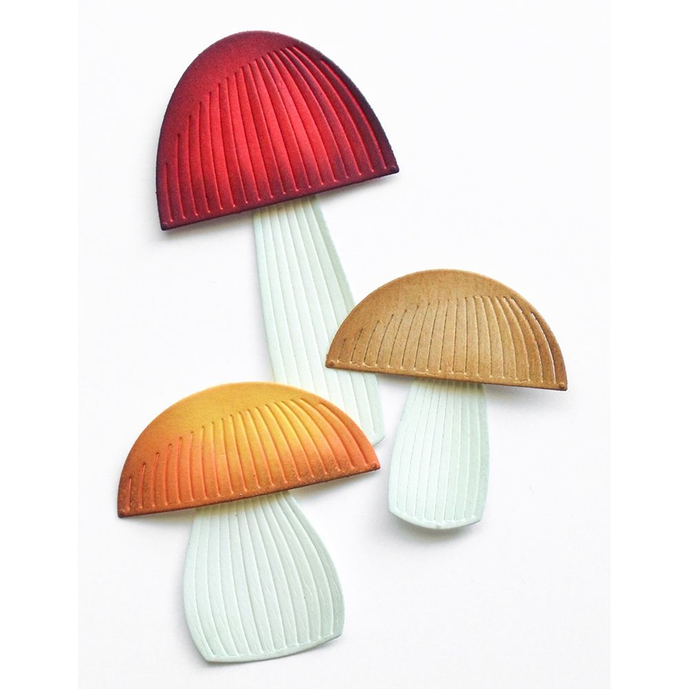 Birch Press Design Block Print Round Mushrooms Dies 57610 contents inside package